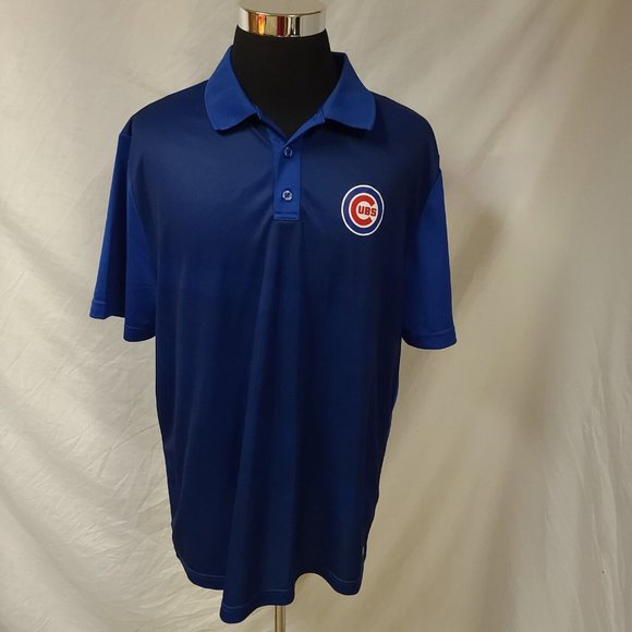 Genuine Merchandise Mens 2XL Blue Stripe MLB TX3 Cool Chicago Cubs Polo Shirt - Picture 6 of 10